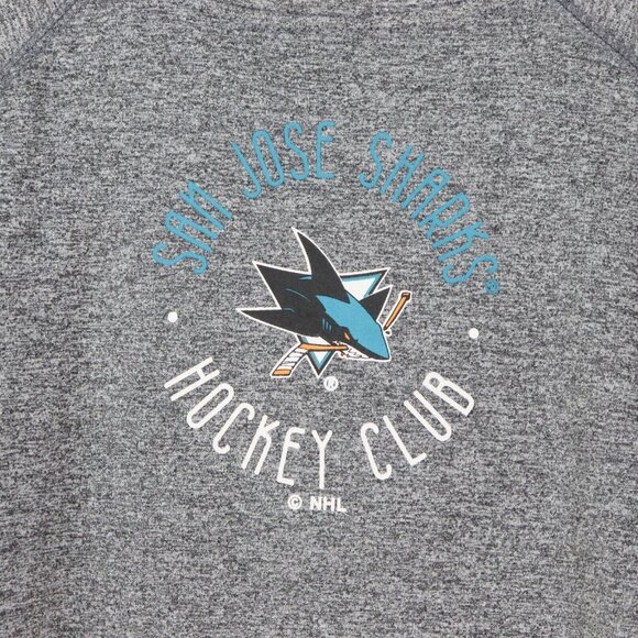 NHL San Jose Sharks Pullover Womens Size Small Gray Hockey Club Shirt Thumbholes - Picture 3 of 6